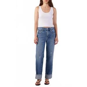 NEW AMO sonia cuffed jean in shatter blue